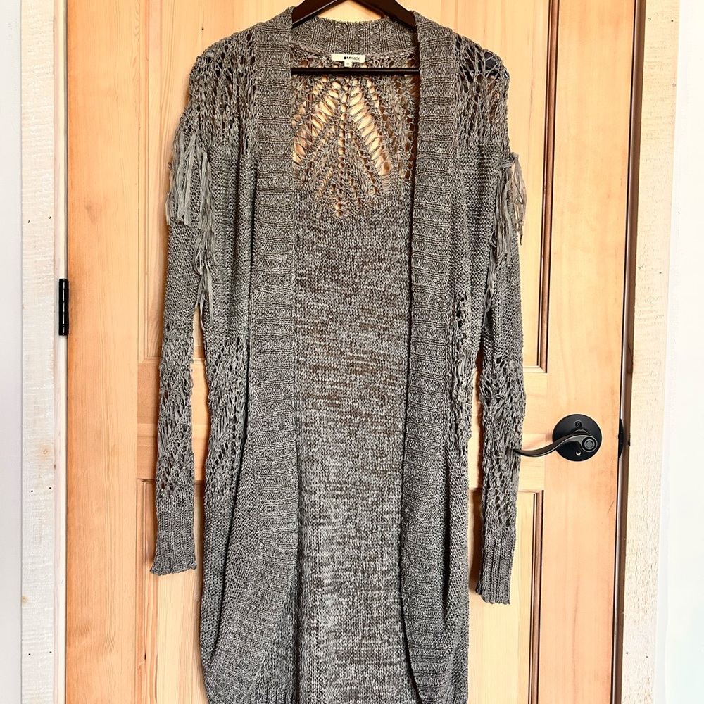 Gray Open-Knit LA Made Sweater